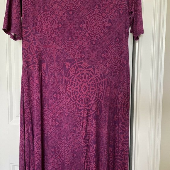 Soft Surroundings Purple Dress Midi Boho Flowy Viscose Short Sleeve Large 2CK34 - Picture 9 of 10